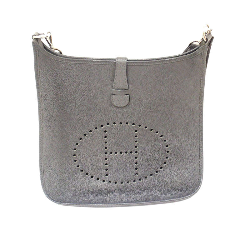 Hermes Evelyne GM Gray Vache Liegee Leather Shoulder Bag, 1999