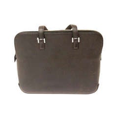 HERMES Escapade Black Chevre Leather Palladium Hardware Handbag