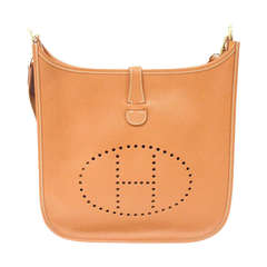 Hermes Evelyne GM Natural Tan Epsom Leather GHW Shoulder Bag, 1998