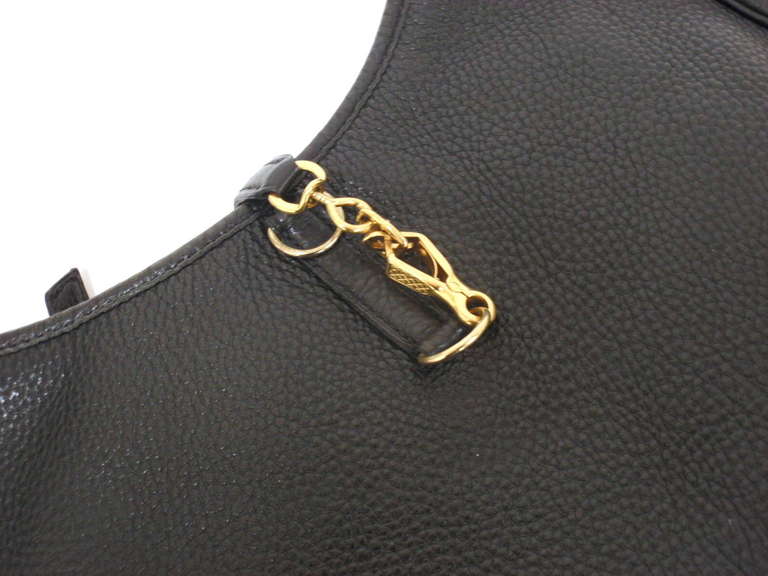 HERMES Trim 31cm Black Taurillon Clemence Leather Shoulder Bag 1