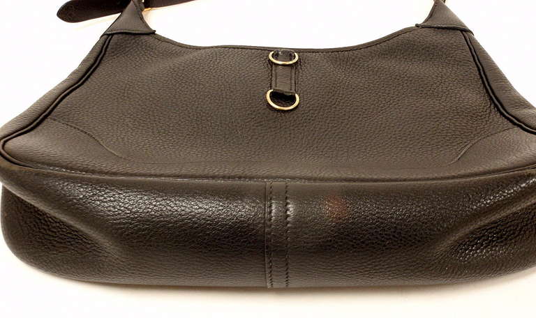 HERMES Trim 31cm Black Taurillon Clemence Leather Shoulder Bag For Sale ...