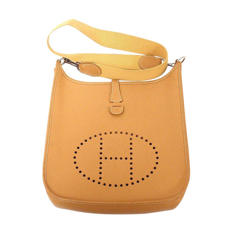 Hermes Natural Barenia Leather Evelyne I PM Bag - Yoogi's Closet