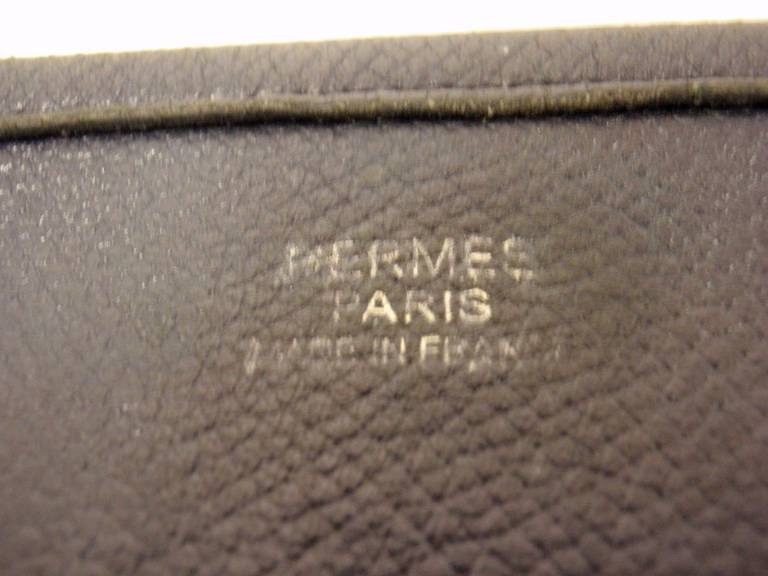 Gray HERMES Evelyne PM Navy Epsom Leather SHW Shoulder Bag, 2006 For Sale