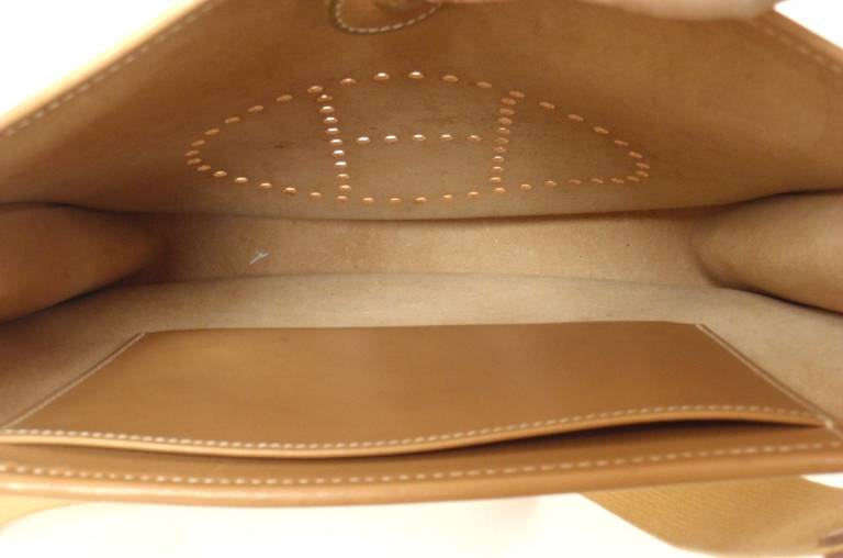 HERMES Evelyne PM Natural Light Barenia Leather SHW Shoulder Bag, 2000 For Sale 1