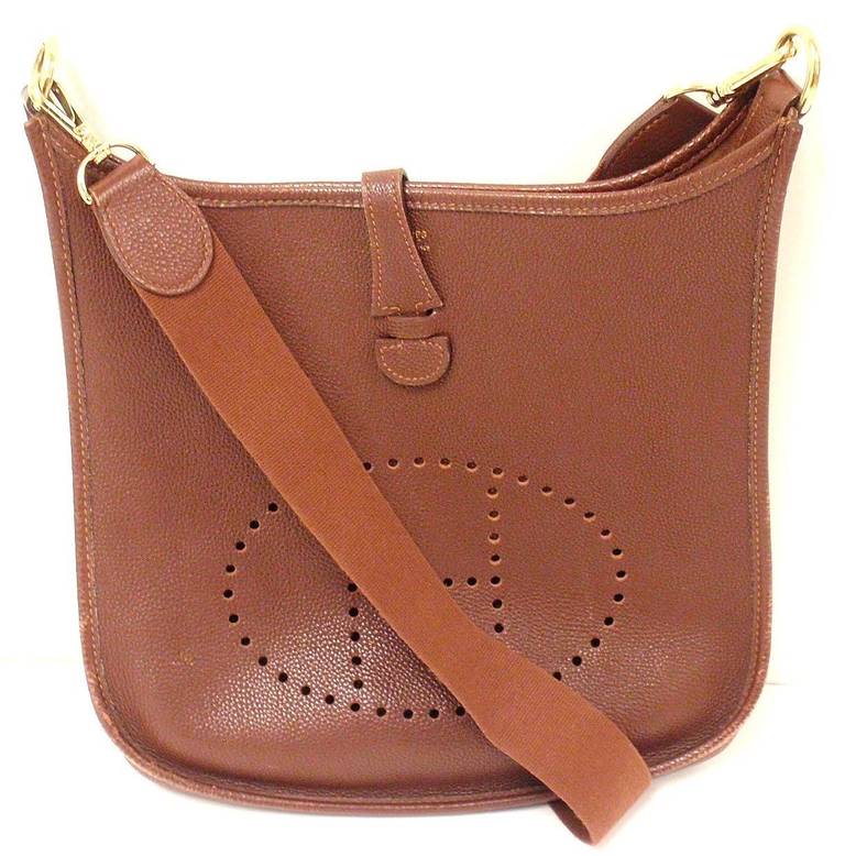 Hermes Evelyne PM Brownish Red Epsom Leather GHW Shoulder Bag, 2002