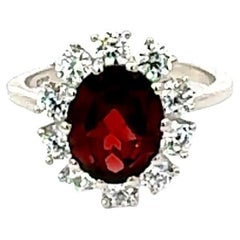 4.34 CT Oval Cut Ruby Birthstone Edelstein 925 Silber Ring Schmuck für Frauen Geschenk