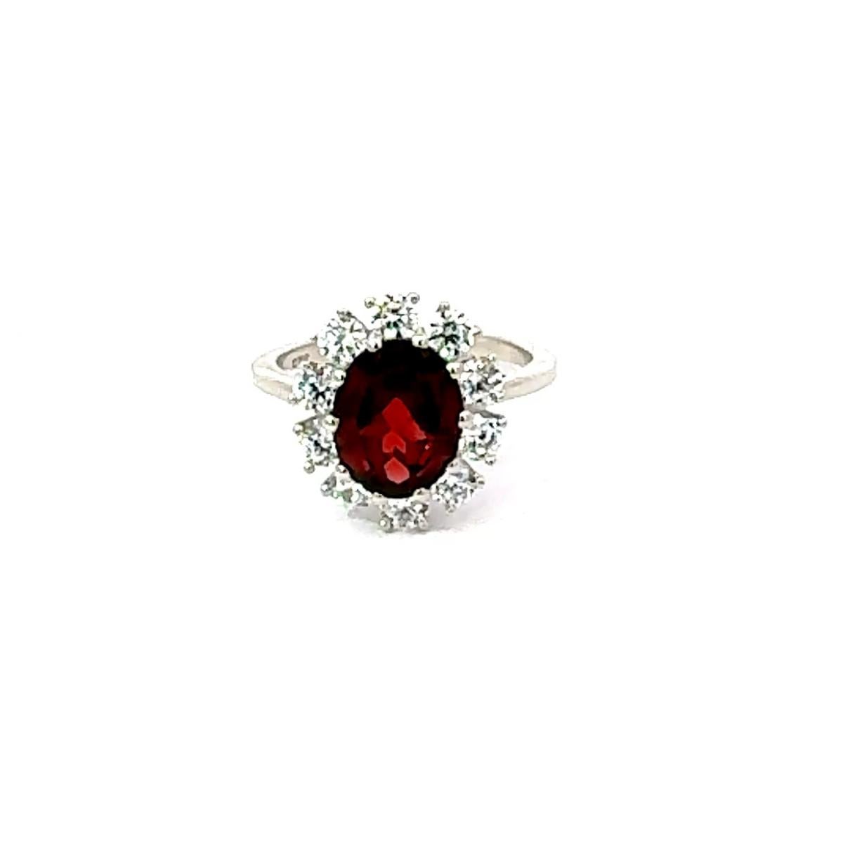 Im Angebot: 4.34 CT Oval Cut Ruby Birthstone Edelstein 925 Silber Ring Schmuck für Frauen Geschenk () 6