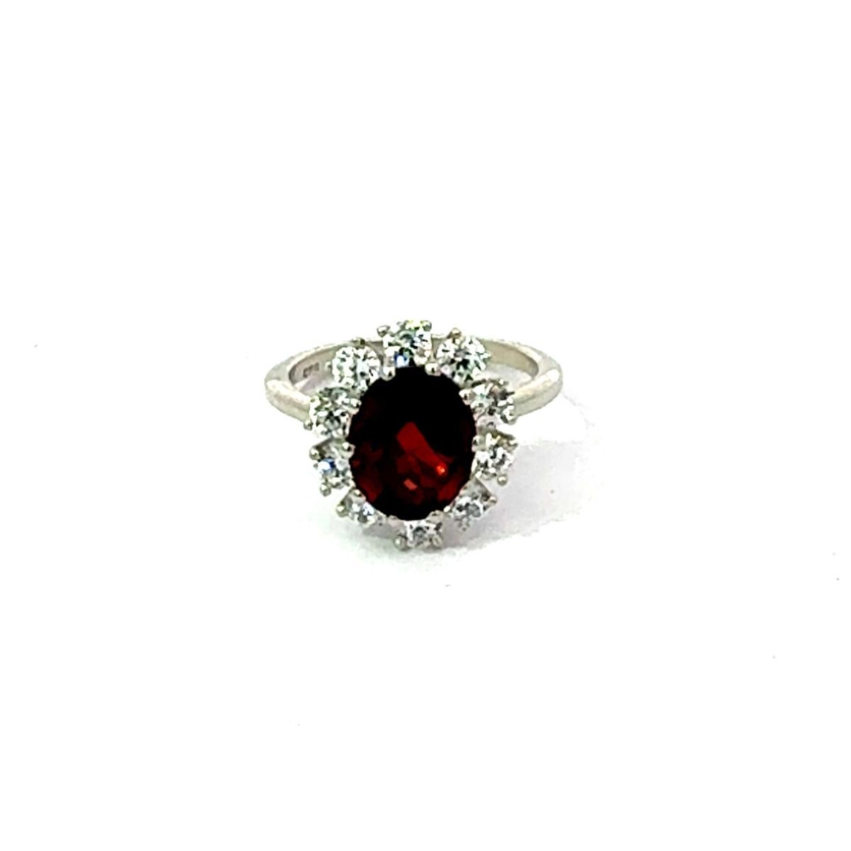 Im Angebot: 4.34 CT Oval Cut Ruby Birthstone Edelstein 925 Silber Ring Schmuck für Frauen Geschenk () 2