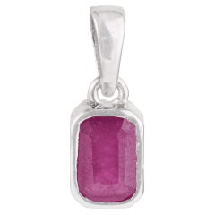 Silvorra Handcrafted 3.09 Carat Ruby Pendant Fine Jewelry in 925 Sterling Silver