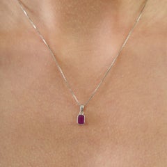 Silvorra Handcrafted 3.09 Carat Ruby Pendant Fine Jewelry in 925 Sterling Silver