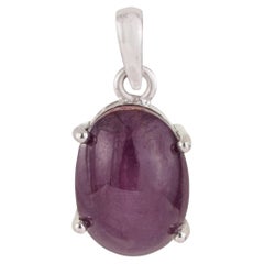 12.5ct Solitaire Pendant with Star Ruby in Sterling Silver for Thanksgiving Gift