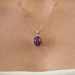 12.5ct Solitaire Pendant with Star Ruby in Sterling Silver for Thanksgiving Gift
