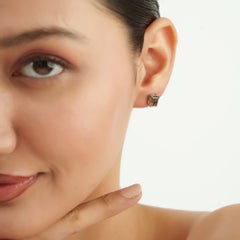 Silvorra Oval Cut Smoky Topaz Everyday Stud Earrings for her in Sterling Silver