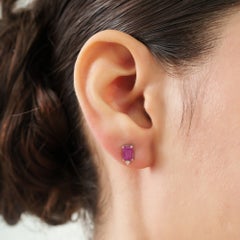 Silvorra Art Deco Style 1.62ct Octagon Ruby and Diamond Geometric Stud Earrings