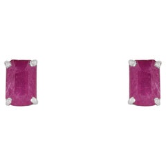 Silvorra – Elegante Rubin-Stacking-Ohrstecker aus massivem Silber – Minimalistischer Schmuck