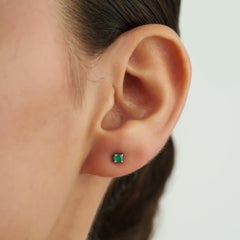 Mini-Ohrstecker aus massivem Silber mit grünem Onyx im Rundschliff von Silvorra