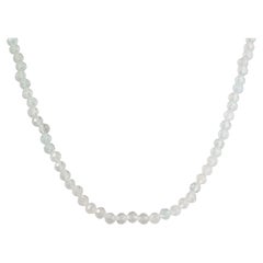 Silvorra 46 CT Crystal Quartz Beaded Necklace in Sterling Silver Clasp for Women