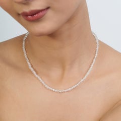 Silvorra 46 CT Crystal Quartz Beaded Necklace in Sterling Silver Clasp for Women