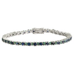 Silvorra: anillo de plata de ley con esmeralda y zafiro azul de 13,7 quilates, corte redondo, para mujer