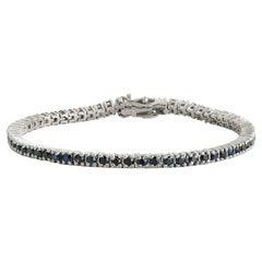 Bracciale tennis Silvorra Sleek con zaffiri da 4,98 carati, con filo in argento 925 da 7 pollici