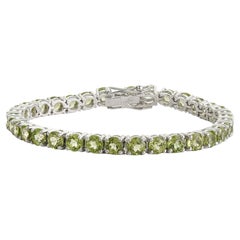 Bracciale tennis Silvorra Classic con peridoto da 22 carati in argento sterling 925 per lei