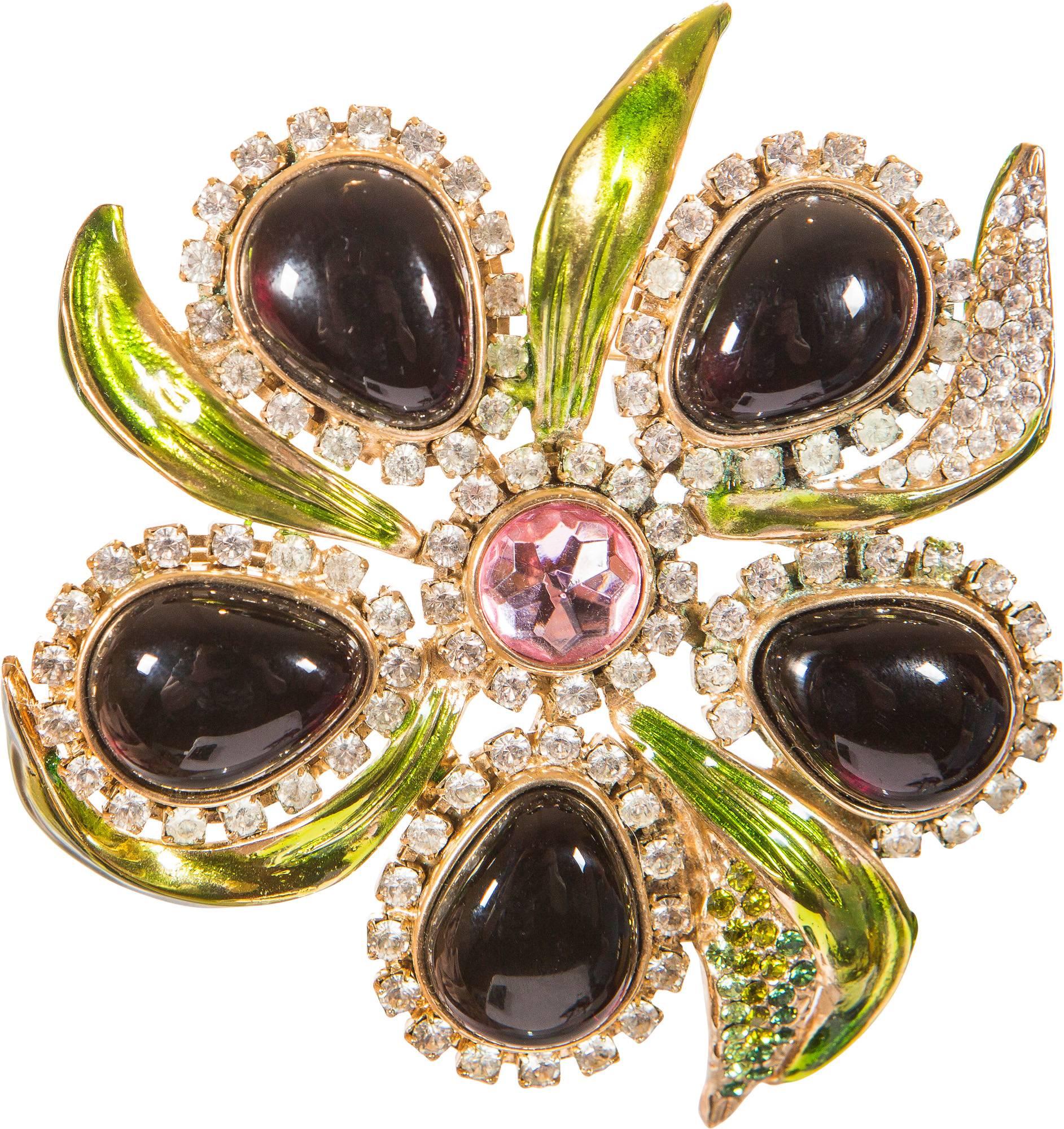 Tom Ford for Yves Saint Laurent Spring 2004 jeweled brooch For Sale