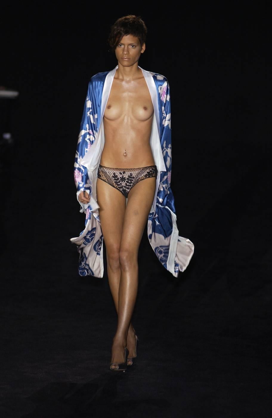 Tom Ford for Gucci Spring/Summer 2003 Menswear Blue Silk Kimono 1