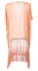 Tom Ford for Gucci S/S 2004 Pink Champagne Silk & Chain Fringe Poncho