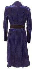 Tom Ford for Yves Saint Laurent Fall 2002 Quilted Blue Silk Velvet Coat
