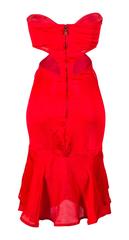 Tom Ford for Yves Saint Laurent Fall 2003 Red Silk Ruffle Dress FR36