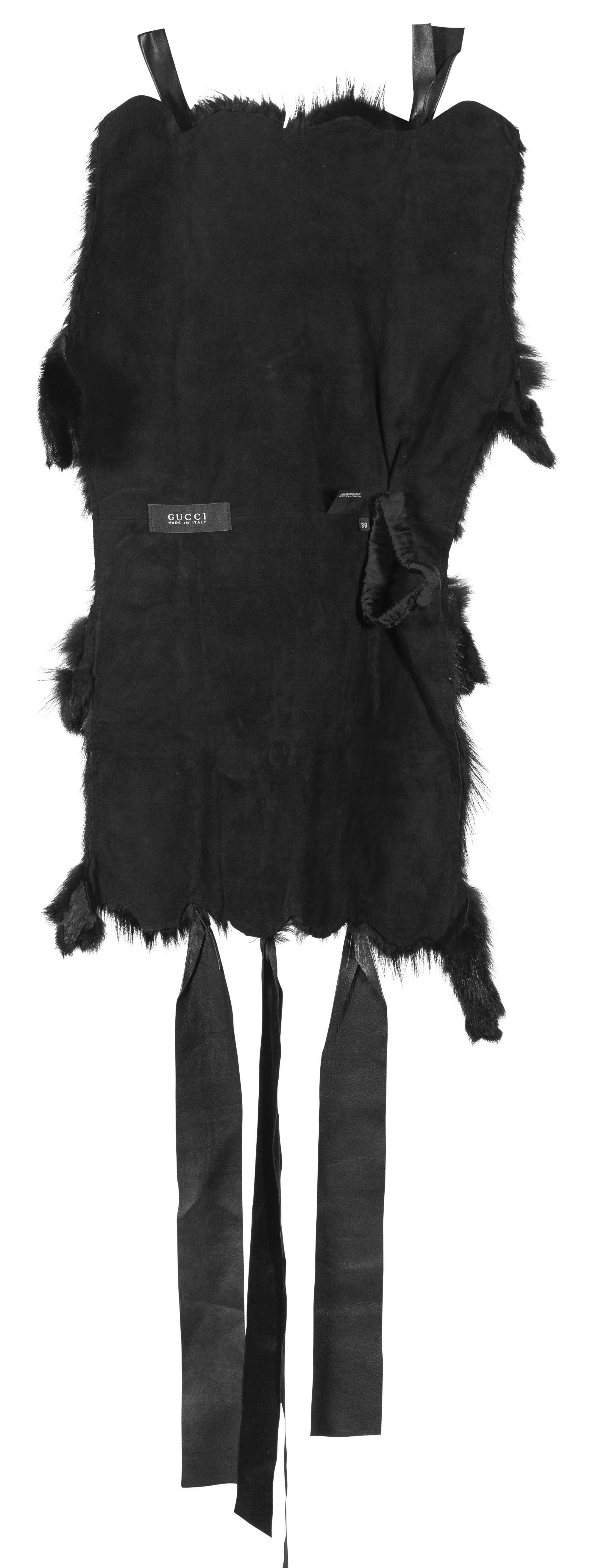 Tom Ford for Gucci Fall 2002 Mink Fur, Leather and Silk sash with suede lining In Excellent Condition For Sale In Brisbane, Queensland