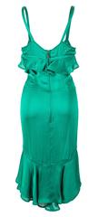Tom Ford for Yves Saint Laurent Fall 2003 Emerald Silk Ruffle Dress Demi Moore