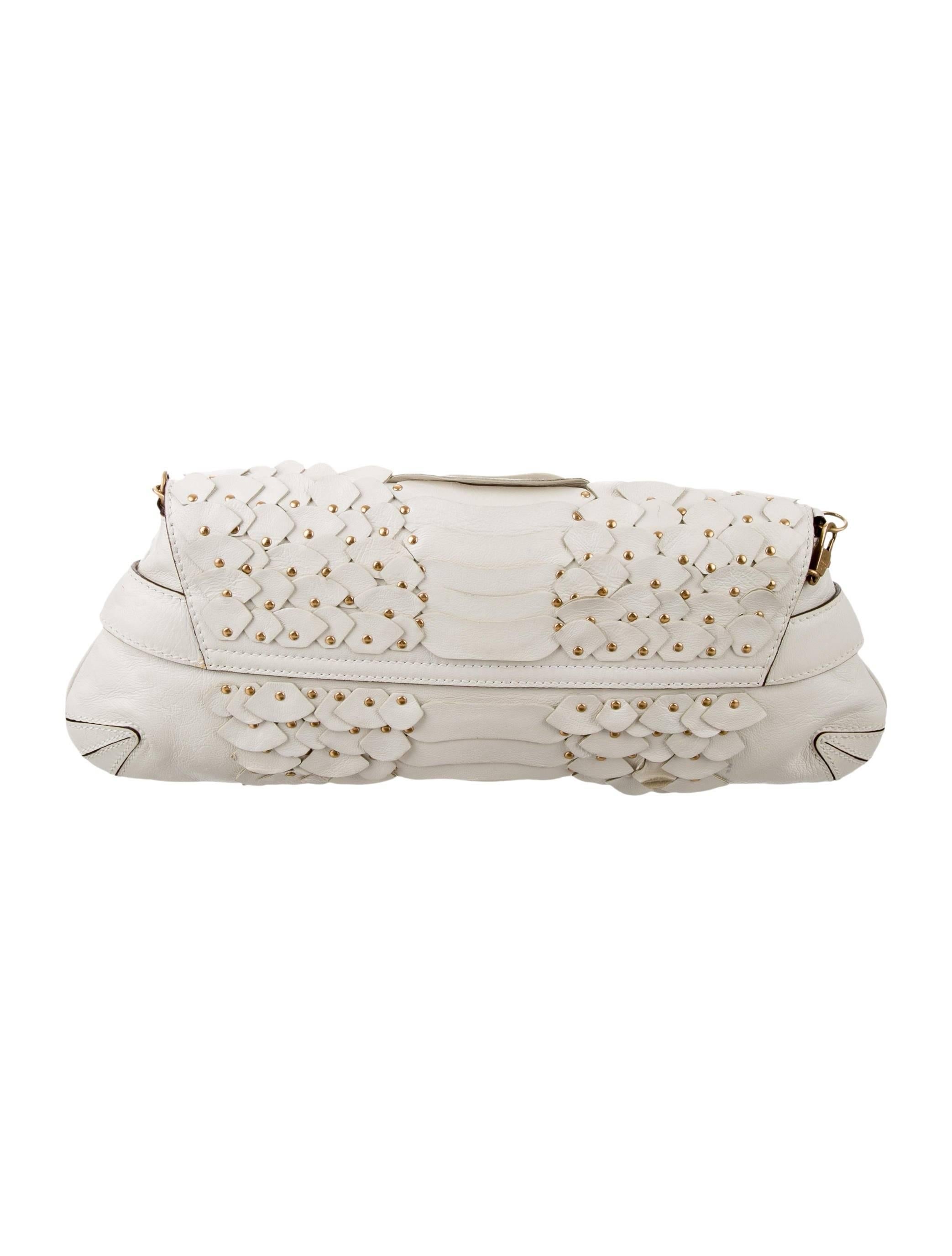 Tom Ford for Gucci White Leather Bag Fall 2003 In Excellent Condition In Brisbane, Queensland