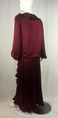 1970s Michel Goma Burgundy Silk ENS w Silk Pedals