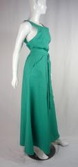 1980s Nina Ricci Mint Green Linen Day Dress