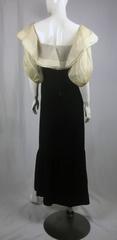 1980S Nina Ricci White Organza with Black Linen Couture Sailor Dress