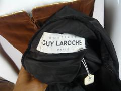 1980s Guys Laroche Floral Brocade Bolero w Brown Velvet Dress