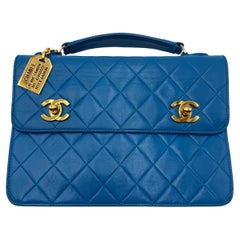 Vintage Chanel Lambskin Double CC Turn Lock Cambon Charm Mini Briefcase Bag – 1989–1991