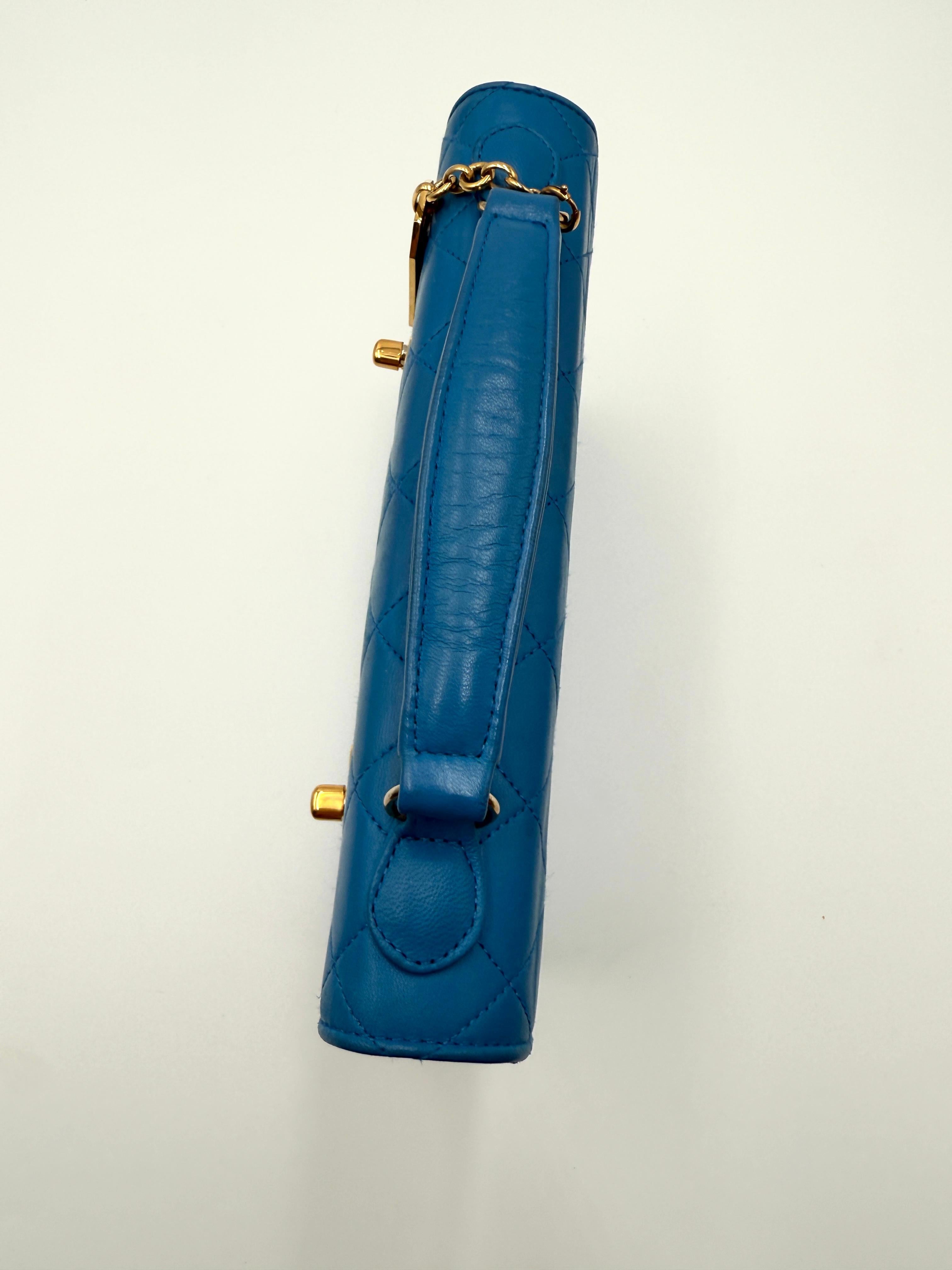 Chanel Lambskin Double CC Turn Lock Cambon Charm Mini Briefcase Bag - 1989-1991 en vente 1