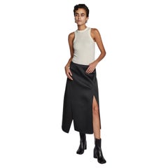 Céline by Phoebe Philo falda pesada de satén negro 2010s