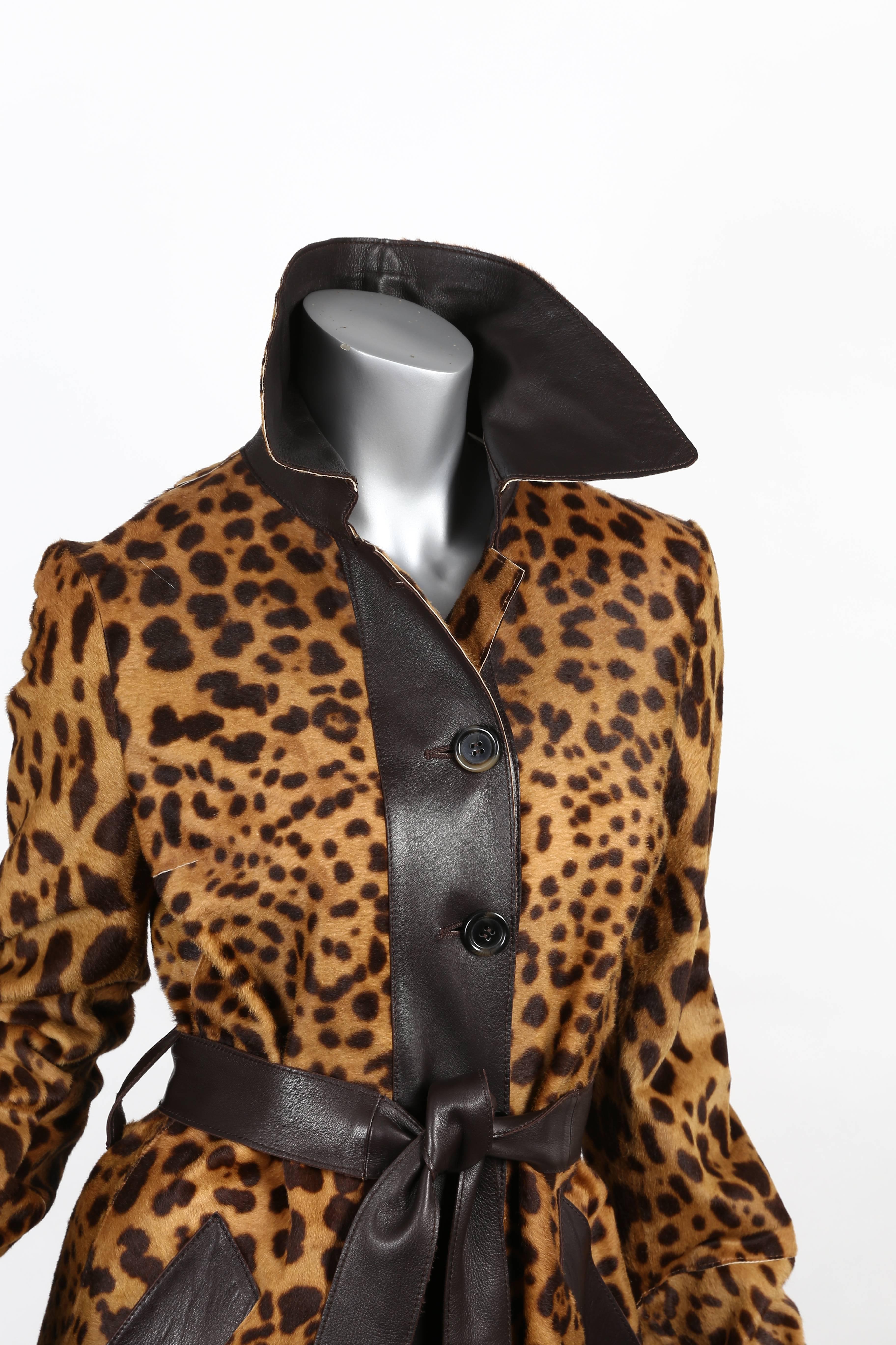 Dolce & Gabbana Leopard Print Pony skin Coat - Size 40 In Excellent Condition In Westhampton Beach, NY