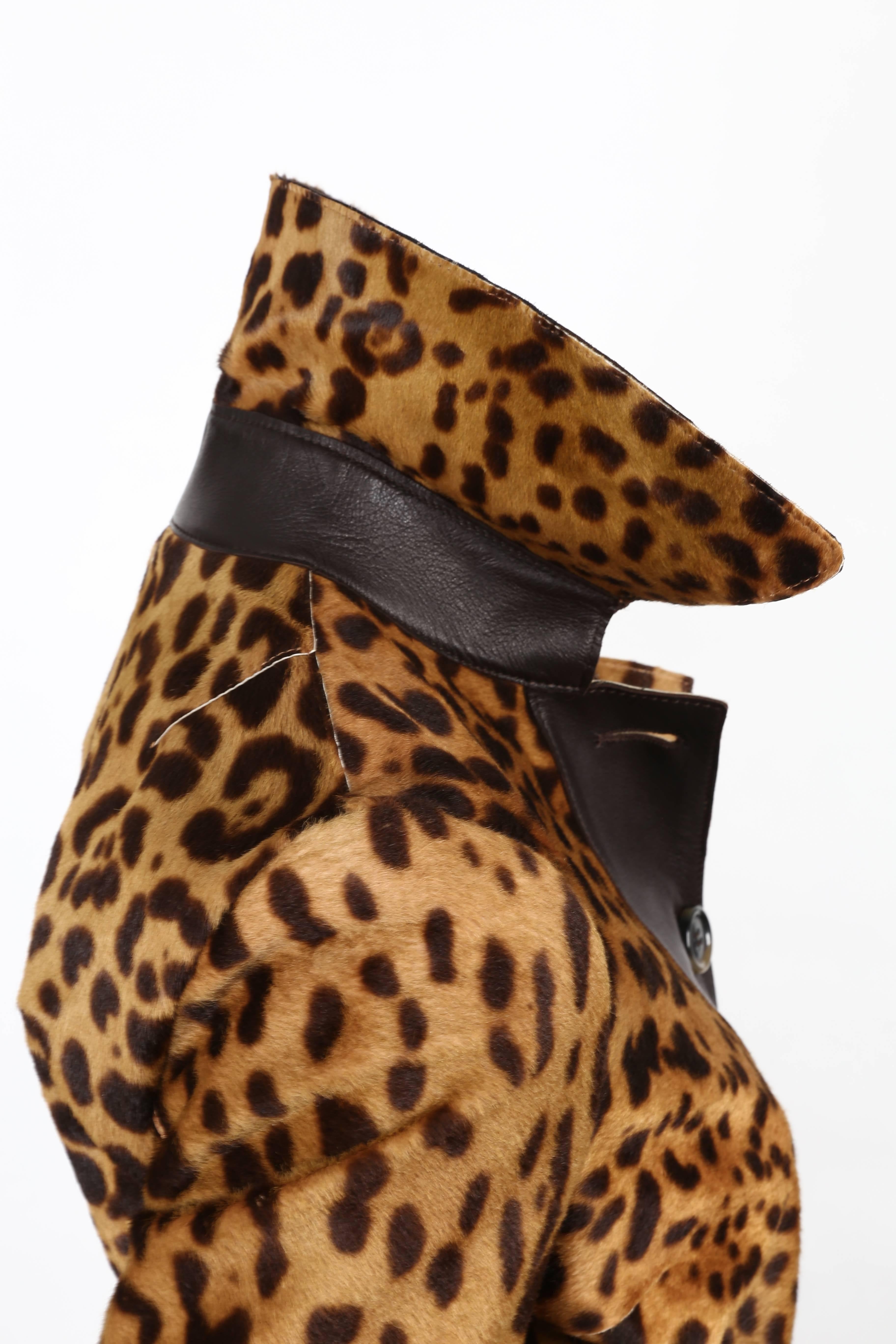 Women's Dolce & Gabbana Leopard Print Pony skin Coat - Size 40