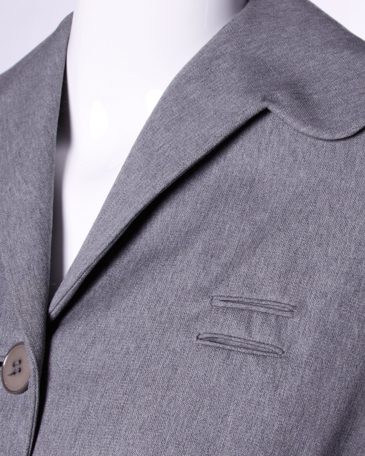 Irene Lentz - Spectaculaire blazer en laine grise vintage des années 1940 Pour femmes en vente