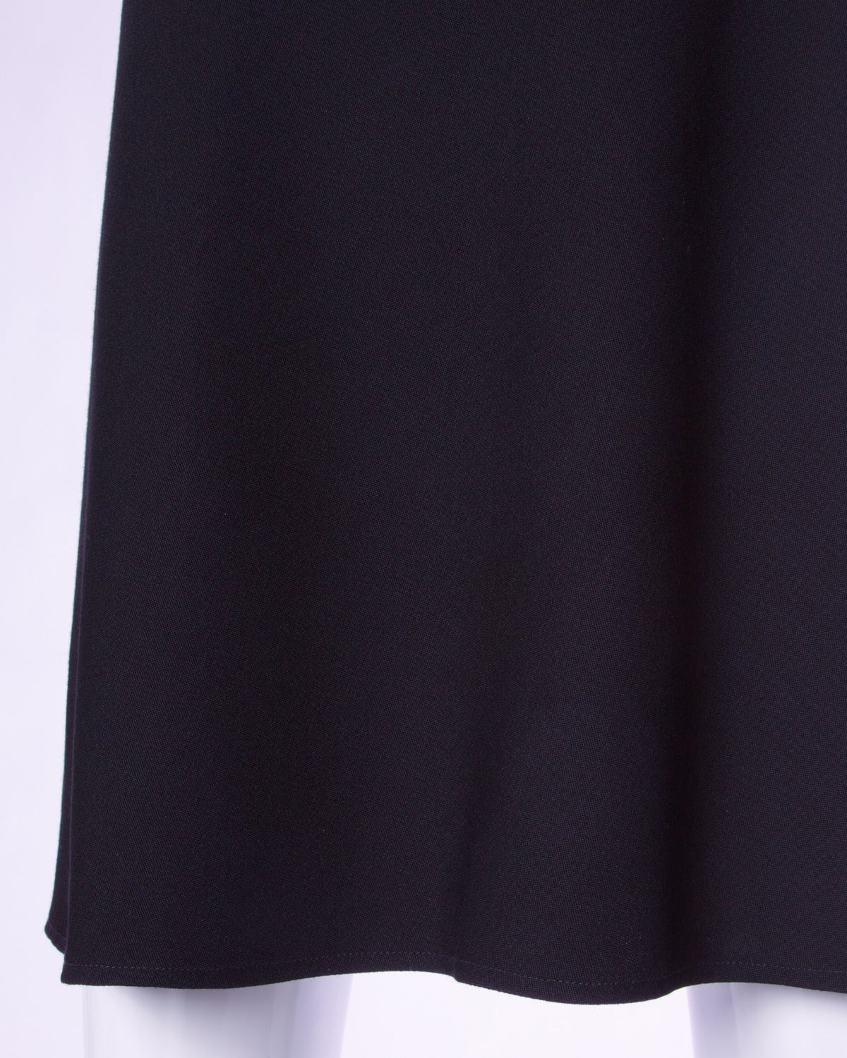 Karl Lagerfeld Vintage 1990s 90s Black Wool Skirt with Back Detail 1