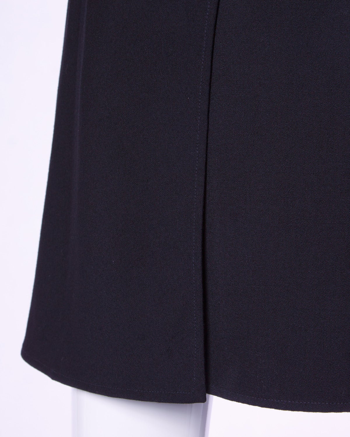 Karl Lagerfeld Vintage 1990s 90s Black Wool Skirt with Back Detail 2