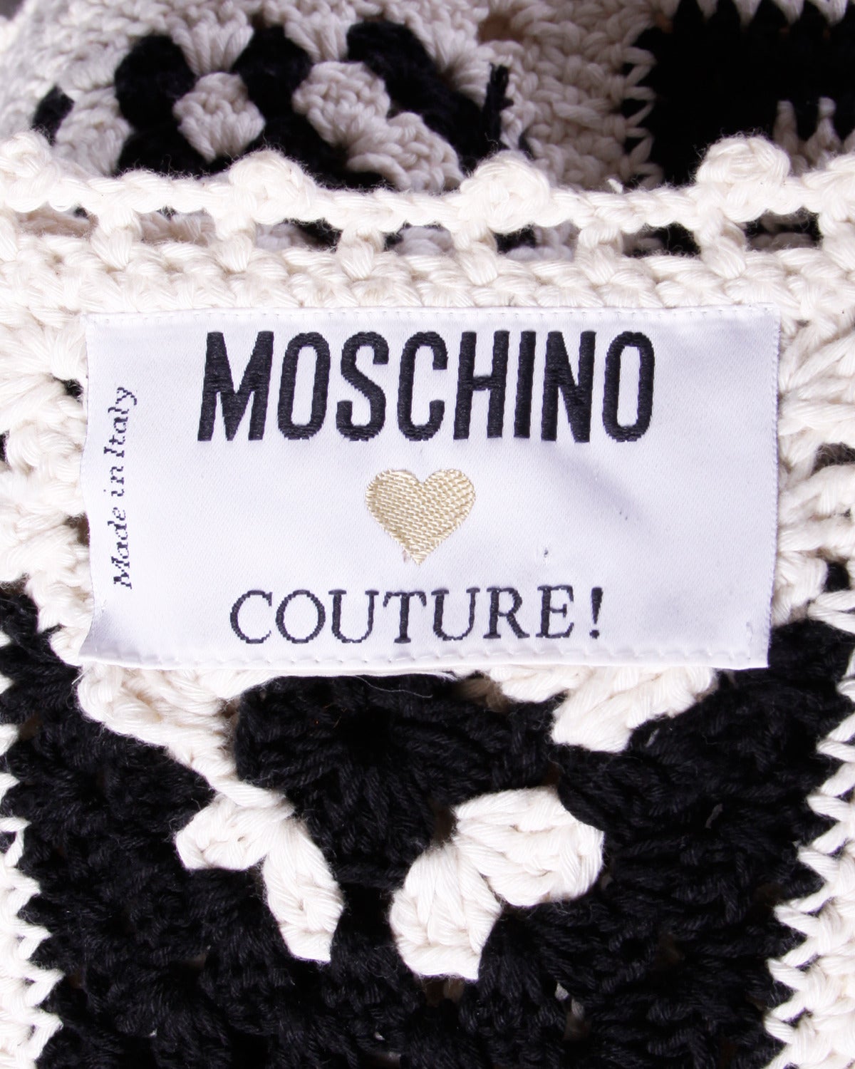 Moschino Couture! Vintage Crochet Granny Squares Top or Vest, 1990s  1