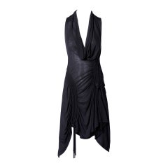 CoSTUME NATIONAL Jersey Knit Ruched Cowl Neck Parachute Dress 