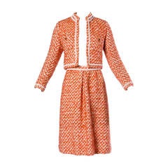 Nina Ricci Vintage 1960s 60s Couture Wool Silk Jacket + Skirt Suit Ensemble
