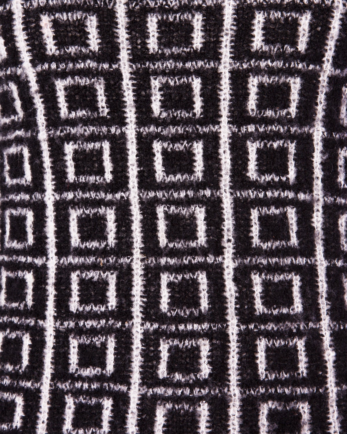 Women's Krizia Vintage 1990s 90s Black + White Wool Geometric Graphic Knit Sweater