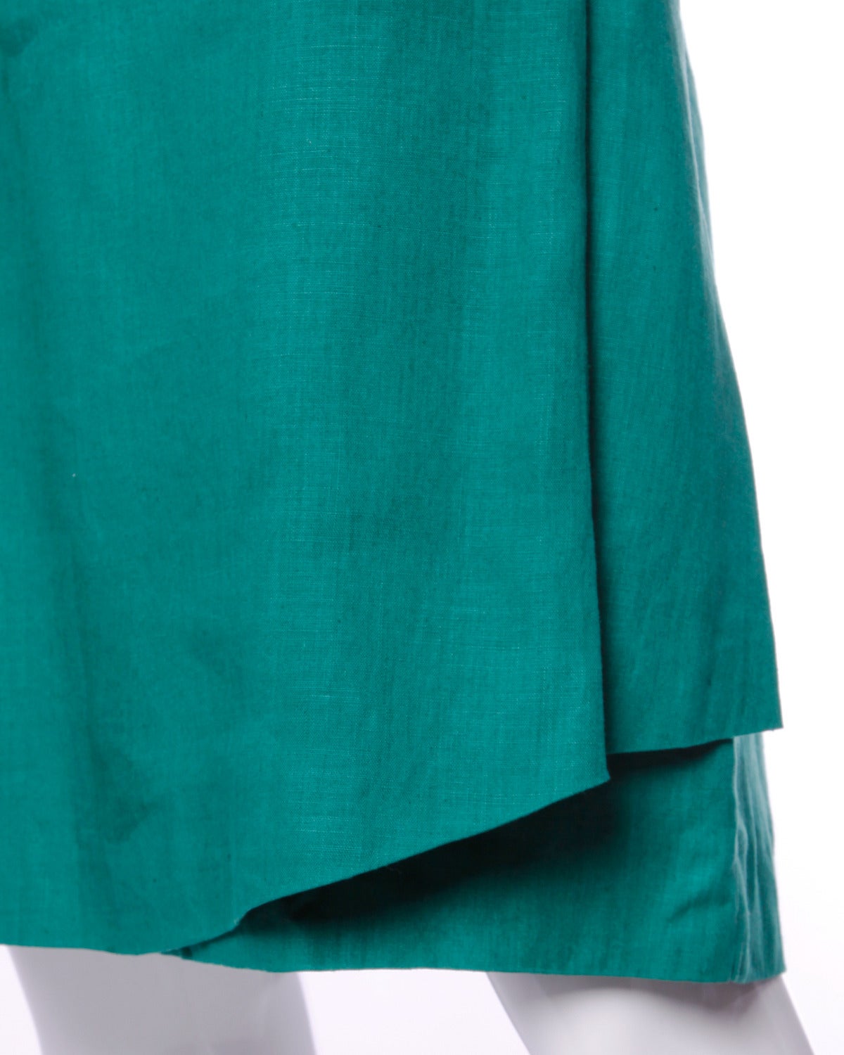 Gianfranco Ferre Vintage 1990s 90s Color Block Linen Skirt In Excellent Condition In Sparks, NV